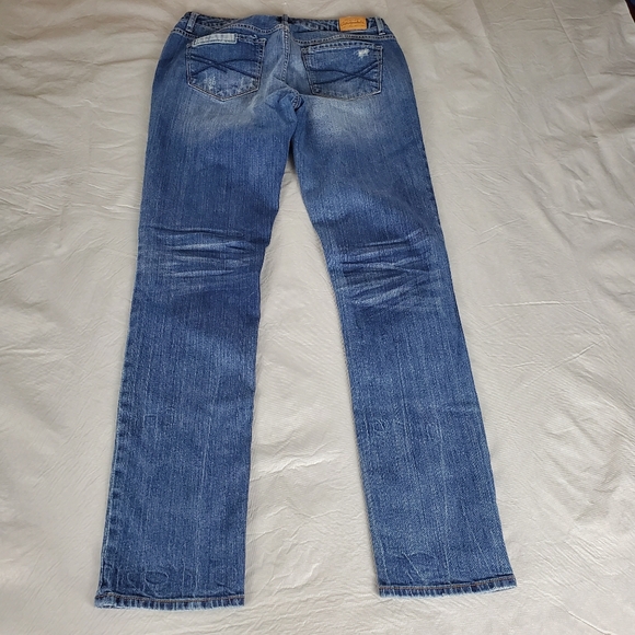 Aeropostale Bayla Skinny Jeans Womens 6 Reg Distressed Knee Patches 30x31 - Picture 5 of 10